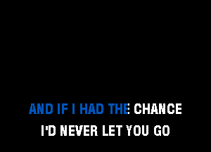 AND IF I HAD THE CHANGE
I'D NEVER LET YOU GO