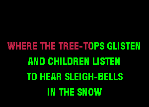 WHERE THE TREE-TOPS GLISTEH
AND CHILDREN LISTEN
TO HEAR SLEIGH-BELLS
IN THE SHOW