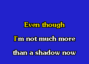 Even though

I'm not much more

than a shadow now