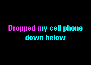Dropped my cell phone

down below