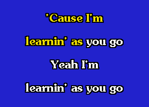'Cause I'm
learnin' as you go

Yeah I'm

leamin' as you go