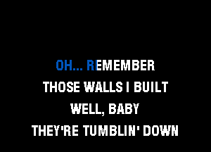 0H... REMEMBER
THOSE WALLSI BUILT
WELL, BABY
THEY'RE TUMBLIH' DOWN