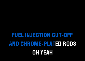 FUEL INJECTION CUT-OFF
AND CHROME-PLATED RODS
OH YEAH