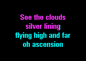 See the clouds
silver lining

flying high and far
oh ascension