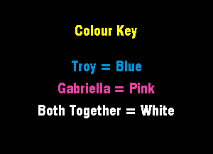 Colour Key

Troy z Blue
Gabriella z Pink
Both Together s White