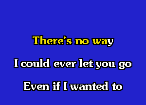 There's no way

I could ever let you go

Even if I wanted to