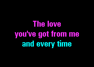 Thelove

you've got from me
and every time