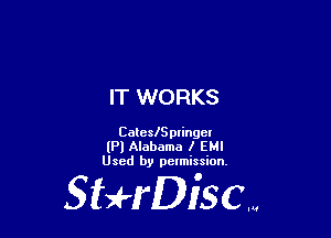 IT WORKS

CateslSplinch
(Pl Alabama I EMI
Used by petmission.

gigeriSCN