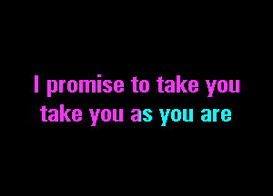 I promise to take you

take you as you are