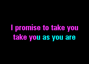 I promise to take you

take you as you are
