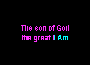 The son of God

the great I Am