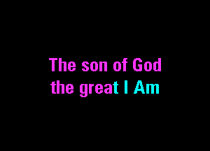 The son of God

the great I Am