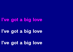 I've got a big love

I've got a big love