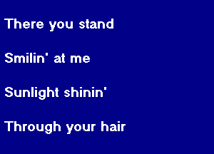 There you stand
Smilin' at me

Sunlight shinin'

Through your hair