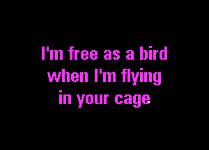 I'm free as a bird

when I'm flying
in your cage