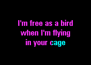 I'm free as a bird

when I'm flying
in your cage