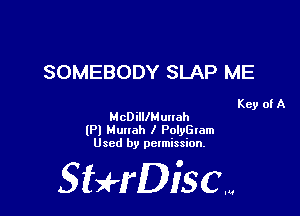 SOMEBODY SLAP ME

Key of A
McDilllMuuah

(Pl Munch I Polvaam
Used by permission.

SHrDisc...