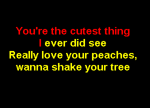 You're the cutest thing
I ever did see

Really love your peaches,
wanna shake your tree