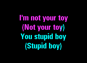 I'm not your toy
(Not your toy)

You stupid boy
(Stupid boy)