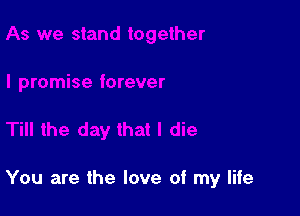 You are the love of my life