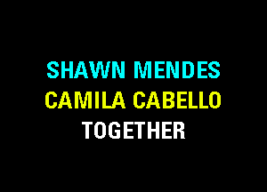 SHAWN MENDES

CAMILA CABELLO
TOGETHER