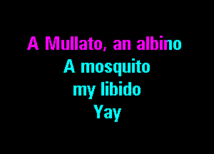 A Mullato, an albino
A mosquito

my libido
Yay