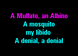 A Mullato. an Albino
A mosquito

my libido
A denial, a denial