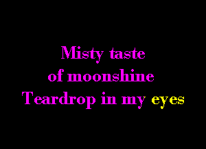 Misty taste
of moonshine

Teardrop in my eyes