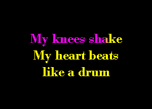 My knees Shake

My heart beats
like a drum