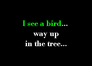 I see a bird...

way up
in the tree...