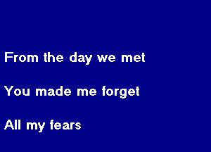 From the day we met

You made me forget

All my fears