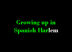 Growing up in

Spanish Harlem