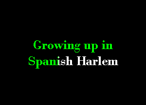 Growing up in

Spanish Harlem