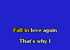 Fall in love again

That's why I
