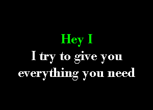 Hey I
I try to give you

everything you need