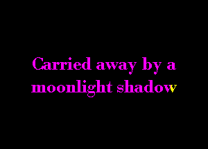 Carried away by a

moonlight shadow