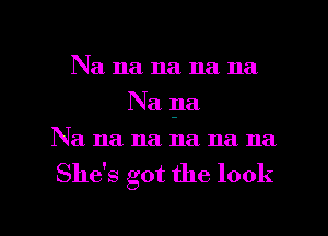 Na na na na na
Na pa
Na na na na na na

She's got the look