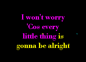 I won't worry

'Cos every

little thing is
gonna be alright