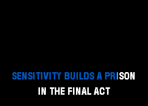 SENSITIVITY BUILDS A PRISON
IN THE FINAL ACT
