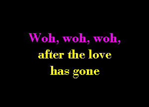 W oh, woh, woh,
after the love

has gone