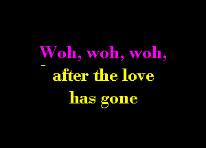 W oh, woh, woh,
after the love

has gone