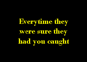 Everytime they
.Were sure they

had you caught