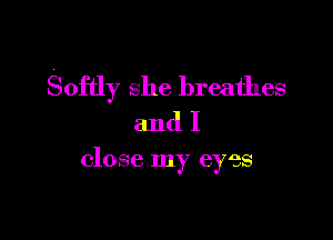Softly she breathes

andI

close my eyes