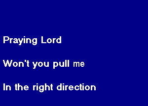 Praying Lord

Won't you pull me

In the right direction