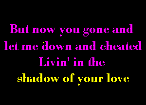 But now you gone and
let me down and cheated
Livin' in the

shadow of your love