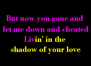 But now you gone and
let me down and cheated
Livin' in the

shadow of yOur love