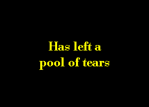 Has left a

pool of tears