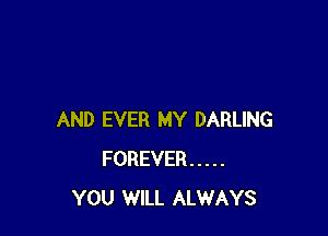 AND EVER MY DARLING
FOREVER .....
YOU WILL ALWAYS