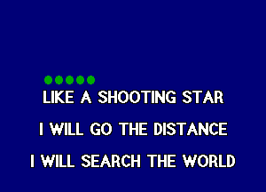 LIKE A SHOOTING STAR
I WILL GO THE DISTANCE
I WILL SEARCH THE WORLD