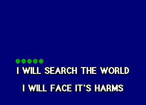 I WILL SEARCH THE WORLD
I WILL FACE IT'S HARMS